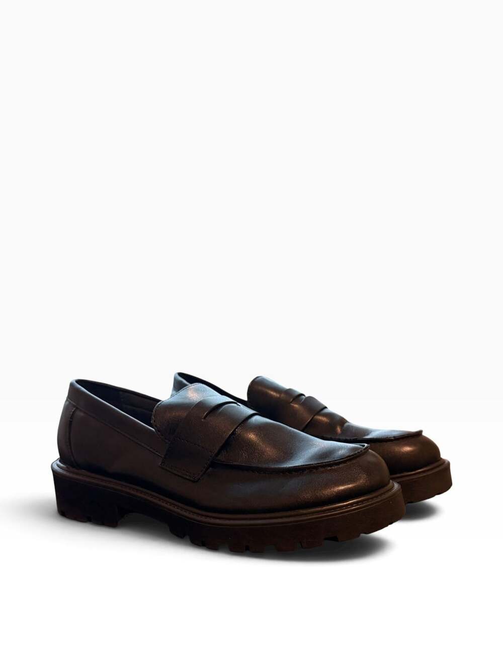 Steve Madden Kenova Leather Loafers Black Slip-On